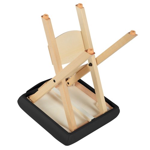 Master Massage Wooden Portable Folding Massage Stool- Lightweight Wood Foldable Tattoo Stool-Portable Tattoo Stool-Mobile Chair Seat Easy to Carry, Black