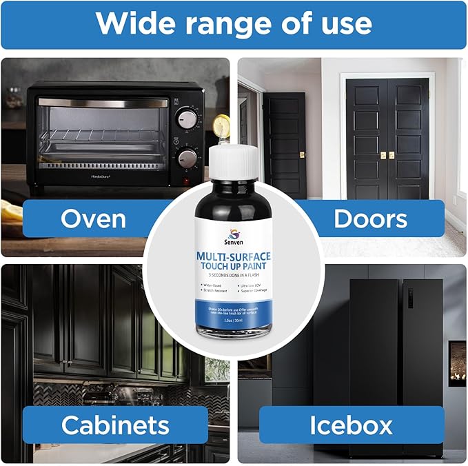 Appliance Paint Appliance Touch Up Paint High-Gloss Black Surface Touch Up Paint Pen Scratch Repair for Appliances Refrigerator Metal Surfaces Dishwasher Dryer Microwave Washers