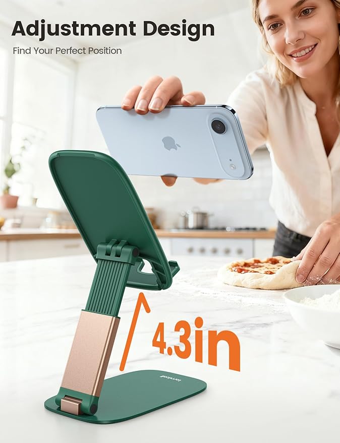 Lamicall Ultra-Thin Cell Phone Holder, Green Office Desk Accessories for iPhone Stand, Gifts for Valentine Teen Boys Girls Adults Women Men Grandkids, Workspace Desk Organizer, Green Office Decor