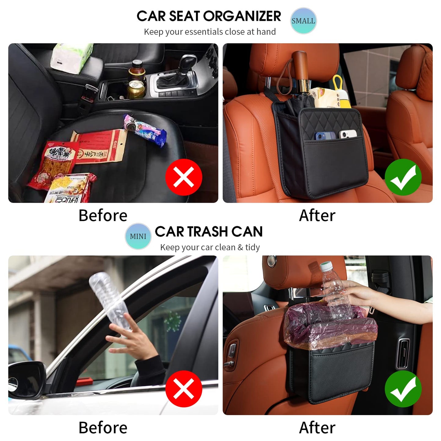 FrgKbTm Car Seat Back Hanging Bag Car Document Holder Multi-Pocket Bottle Bag Storage Box Organizer Travel Tidy Pouch Pocket Kids