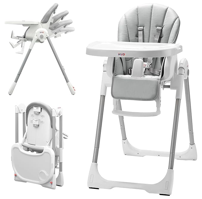 KÜB 3-in-1 Foldable Baby High Chair | Multifunctional Infant High Chairs for Babies and Toddlers | Removable Seat & Tray E...