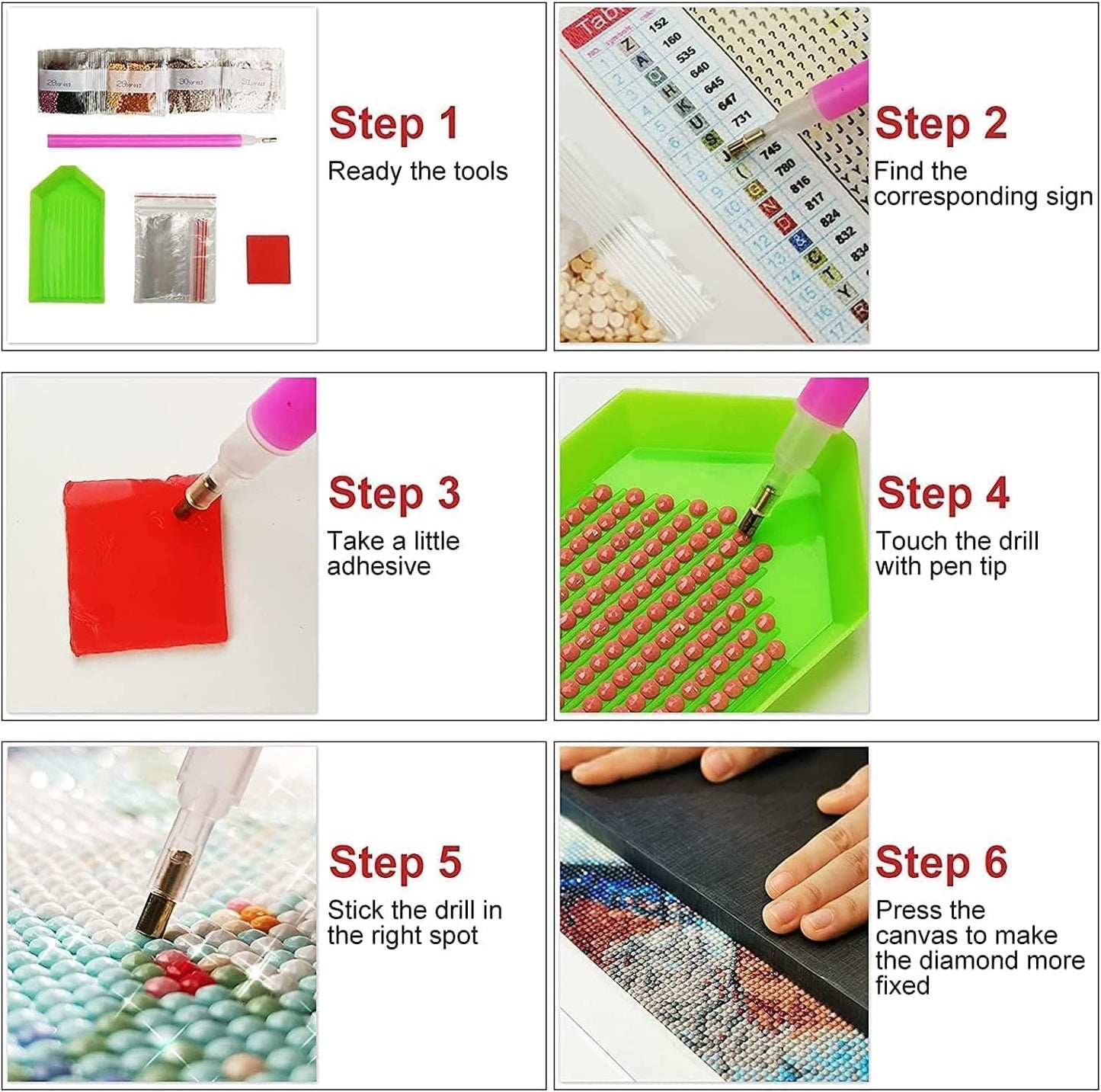 GOUOYANA Large Diamond Art Kits for Adults - 6 pcs, Diamond Art Flowers for Beginners, DIY Full Rhinestone 5D Diamond Painting Kits (Gemstone Craft and Diamond Dots), Home Wall Decoration (12x16 inch)