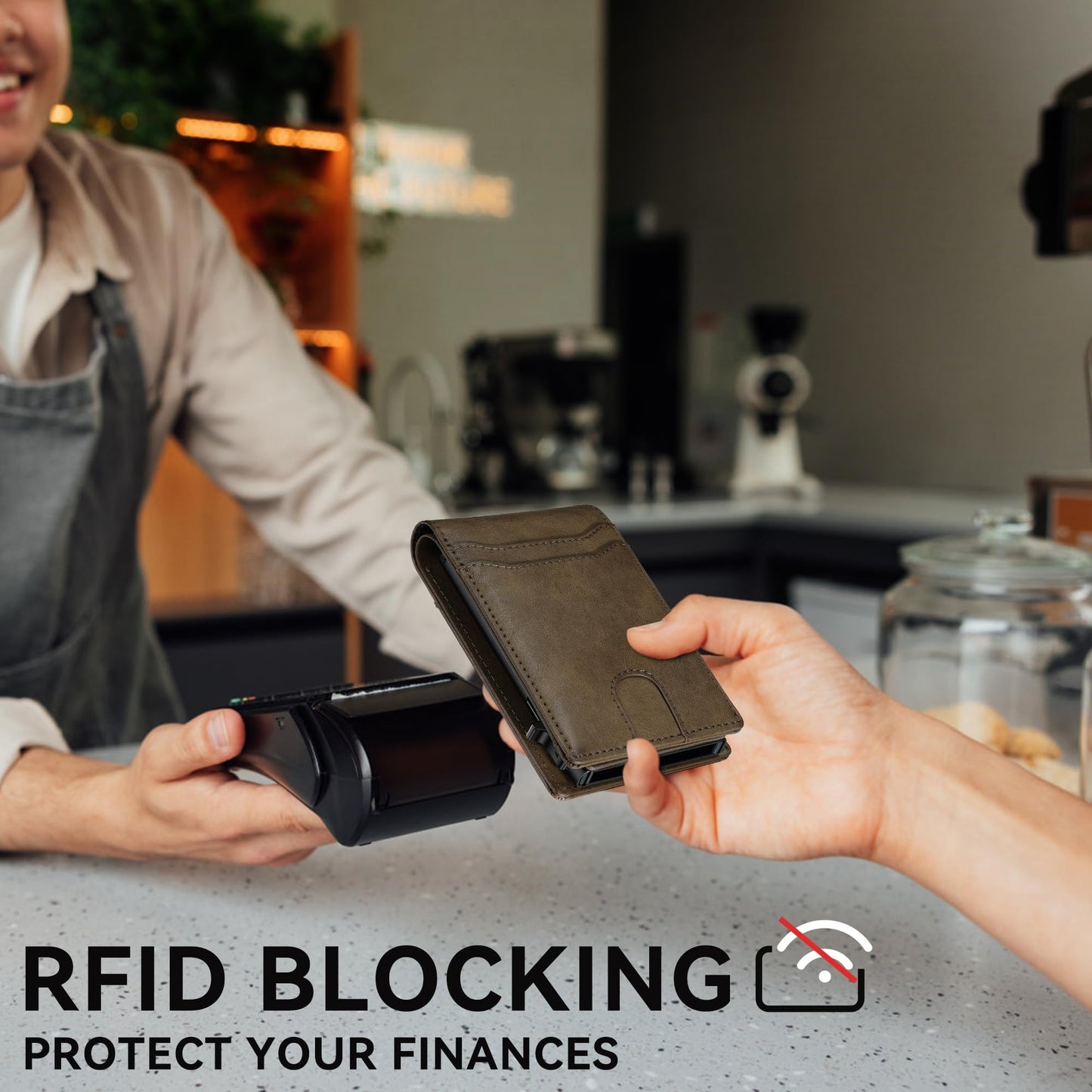 furid Card Wallet For Men Slim: Smart Rfid Minimalist Front Pocket Pop Up Wallet with ID Window - Gifts for Husband Father at Birthday Anniversary