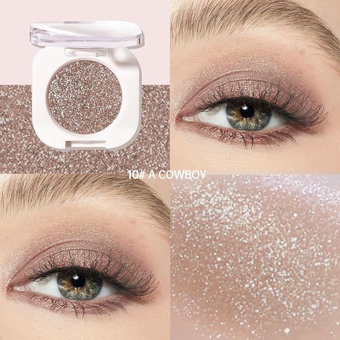 Pearlescent mini Eyeshadow Highly Pigmented Blend Matte & Shimmer EyeShadow,Cream Moisturizing Waterproof&Long Lasting Eye Makeup Natural Luminous Makeup Look (B10, 1 Count (Pack of 1))