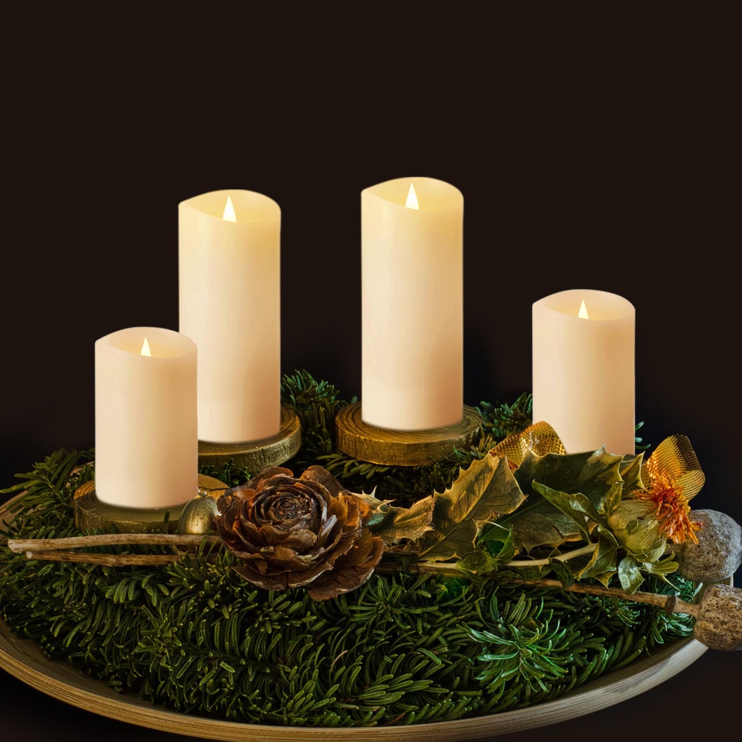 Softflame Flameless LED Candles with Remote Control, 4"x 8.3"Flickering 3D Moving Flame Battery Operated Candles in Real Wax Shell for Indoor Use, Home Decor White