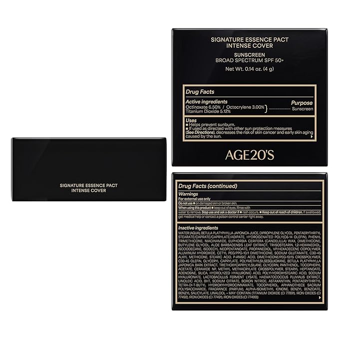 [MINI SIZE] AGE20'S Signature Essence Pact | 13C | Vegan Korean Cushion Foundation | Pack of 1 | Cream Foundation, Dewy & Glow Finish, Natural Coverage, SPF 50+ | 0.14 oz