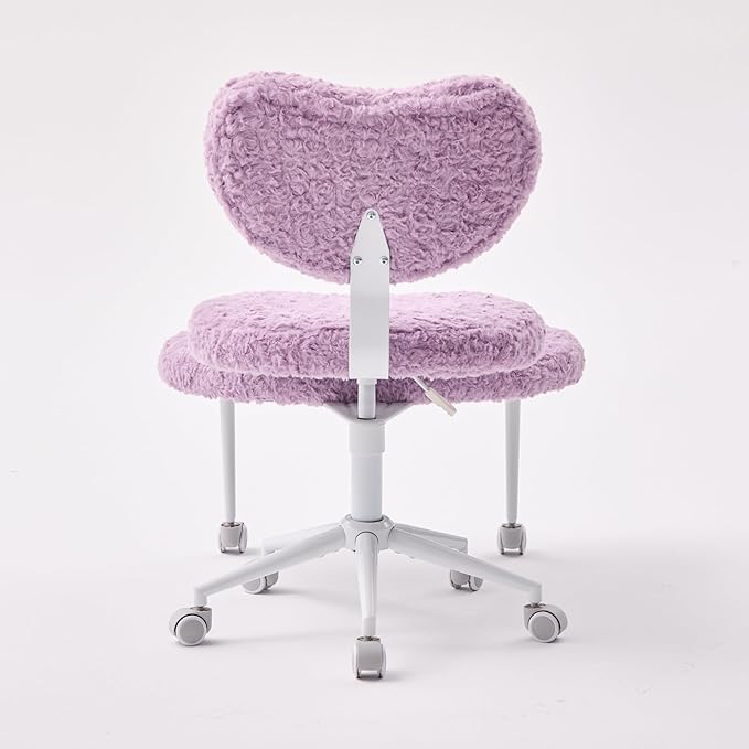 Cross Legged Office Chair for Adults, Criss Cross Office Chair with Wheels, Adjustable Meditation Chair with Lumbar Support, ADHD Desk Chair for Home Office, Violet