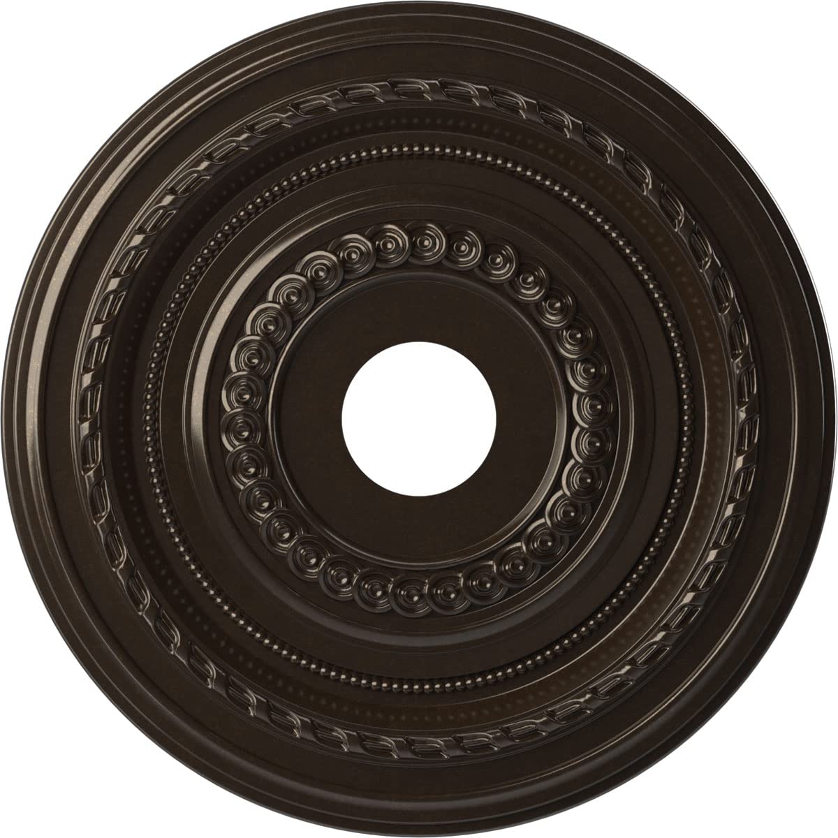 Ekena Millwork Cmp19Coeru Cole Thermoformed Pvc Ceiling Medallion (Fits Canopies Up To 5 1/8), 19Od X 3 1/2Id X 1P, Universal Me