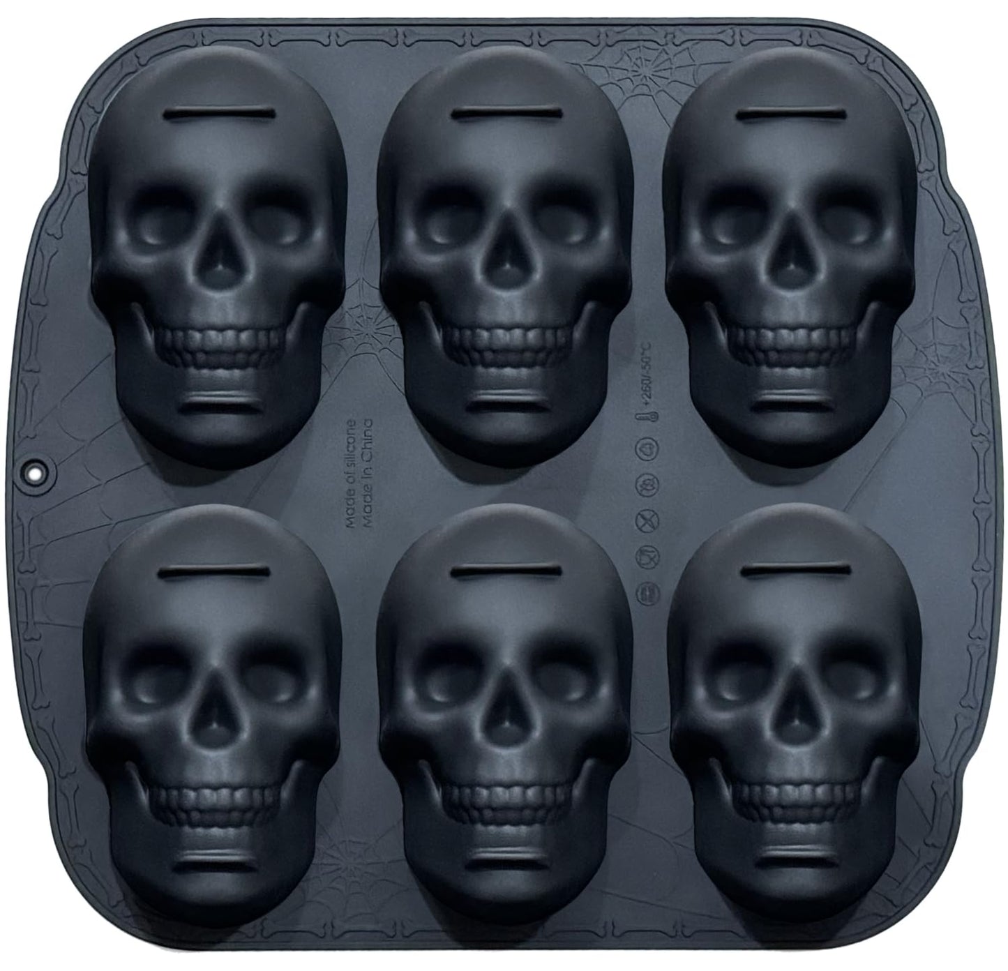 JETKONG 6 Cavity Skull Cake Pan and Silicone Skull Cakelet Mold