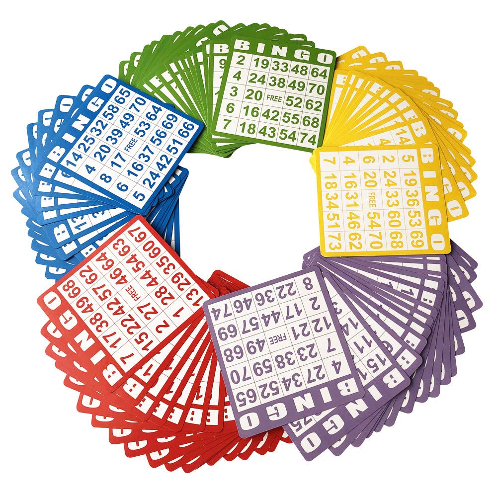 Yuanhe 100 Bingo Game Cards - Disposable Reusable Paper Sheets for Kids Party School Classroom Family Gathering Activity Casino Trip