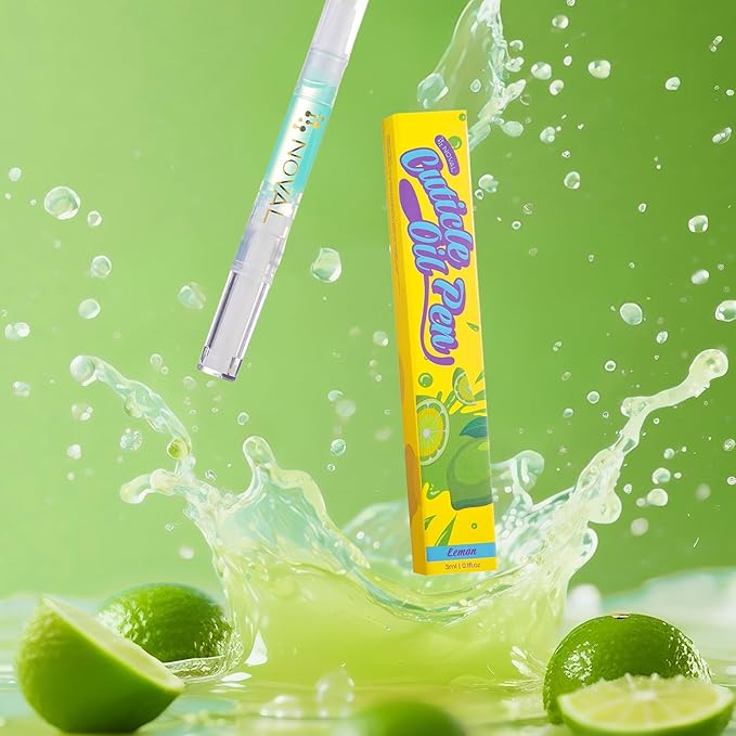 NOVAL Cuticle Oil Pens for Nails – Moisturizing & Fast Absorption, Non-Greasy, Lime Scent, 6PCS