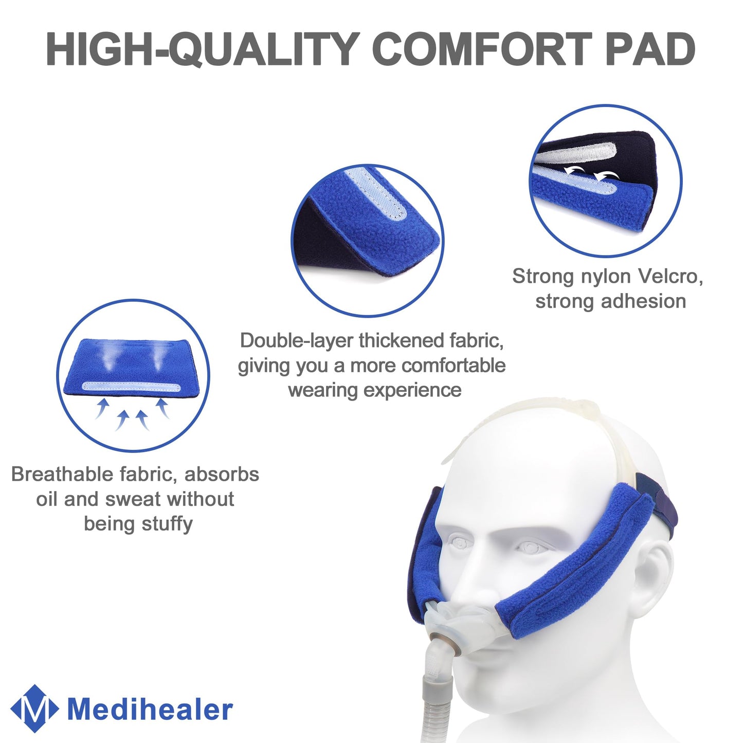 2 Packs Replacement Frame Headgear Assembly for Swift FX| Including 2 Frame &2 Headgear and 4 pcs Strap Covers, Great-Value Supplies by Medihealer.