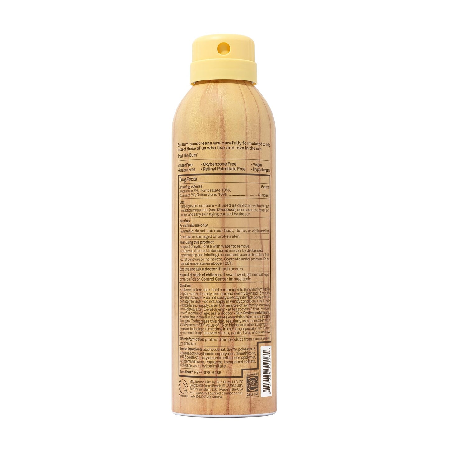 Sun Bum Original SPF 70 Sunscreen Body Spray - Broad Spectrum Moisturizing Sunscreen with Vitamin E - Hawaii 104 Act Compliant (