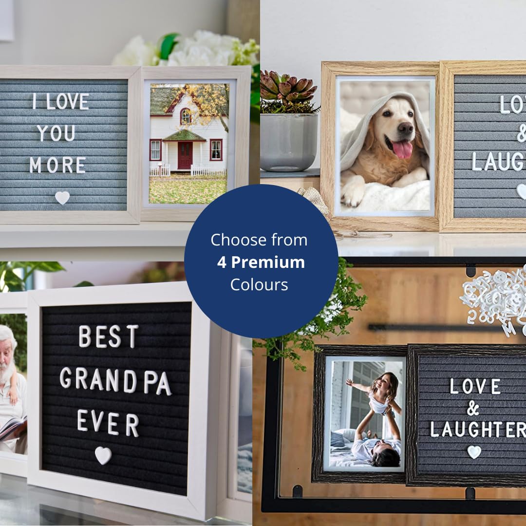 Oak letters Personalized Father’s Day Picture Frame for Dad or Grandpa – Custom Two Photo Frame with Letter Board – Thoughtful Gift from Kids, Daughter or Grandkids for Papa, Pops, or Poppy
