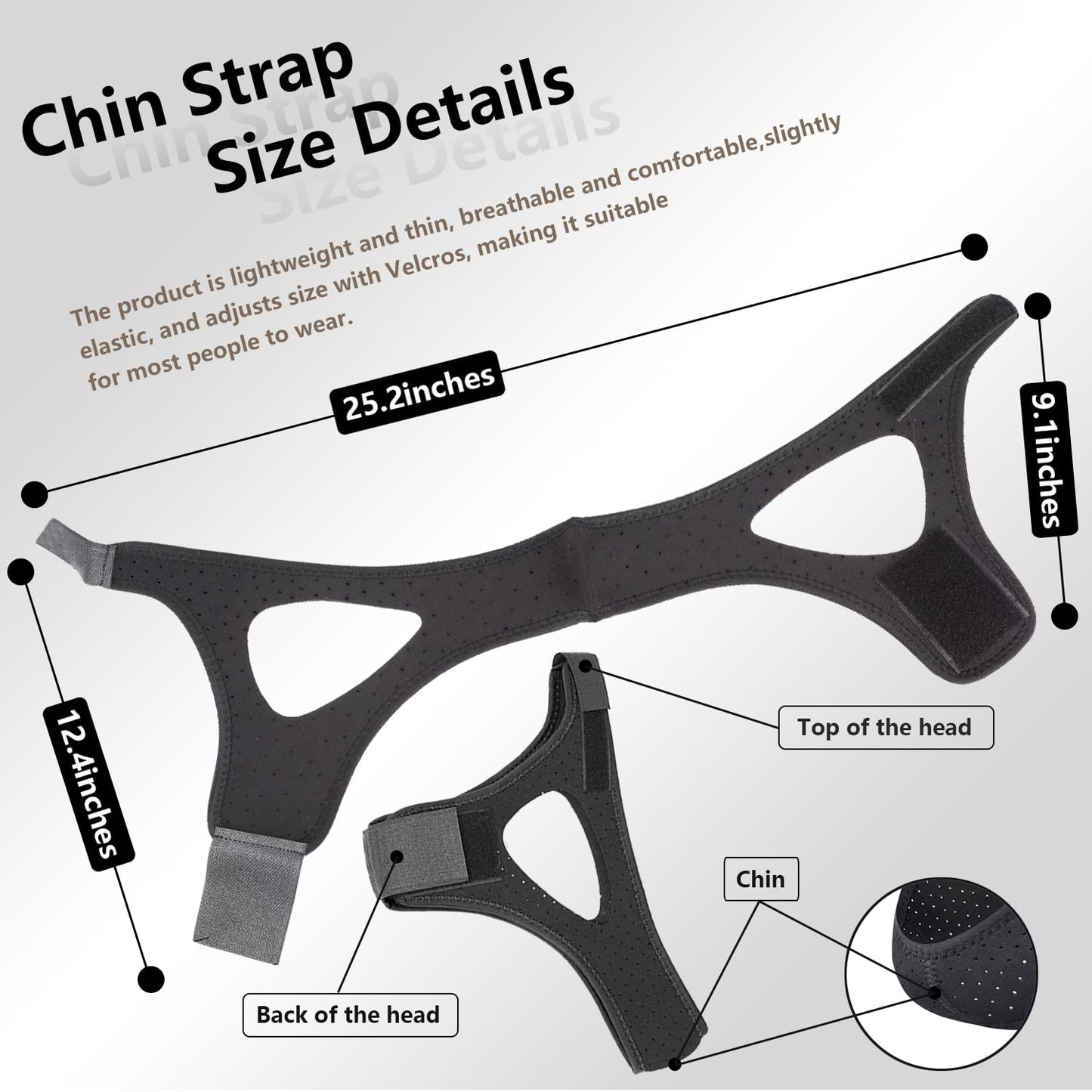 Anti Snore Chin Strap,Breathable CPAP Chin Strap,Adjustable Anti Snoring Devices for Men and Women,Comfortable Snore Chin Strap for Sleepping,Effective Stop Snoring Solution