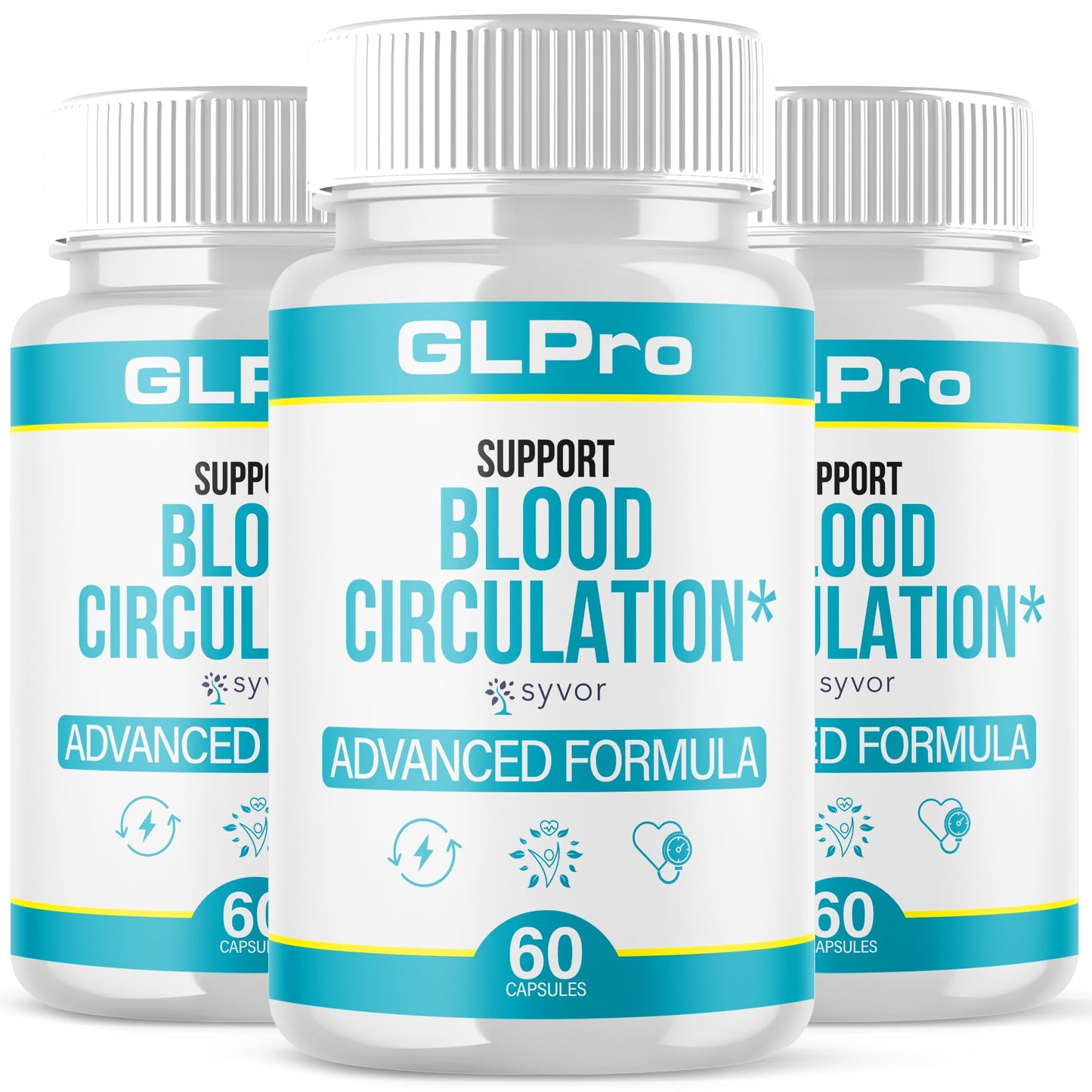 (3 Pack) GLPro Blood Capsules, Official GLPro Blood Health Support Pills with All Natural Ingredients, Advanced Formula Supplement with Maximum Strength Premium Vitamins for Women & Men (180 Capsules)