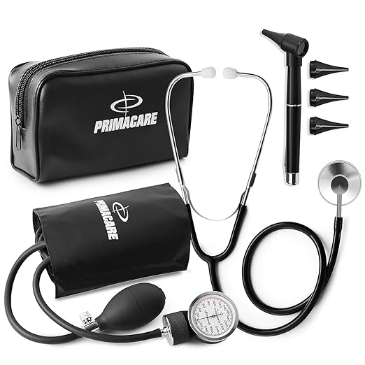 Primacare DS-9199 Nurse Essentials Starter Kit – Adult Aneroid Sphygmomanometer, Classic Stethoscope & Mini Diagnostic Oto...