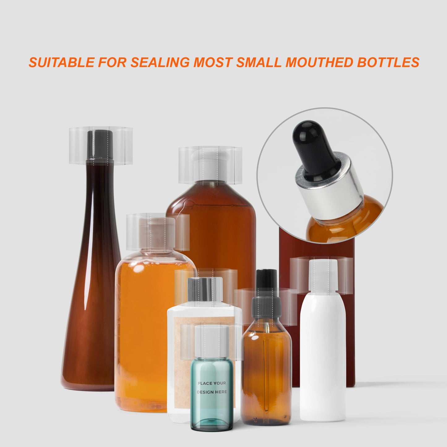 600Pcs Shrink Wrap for Bottles Bands Jars - Clear Heat Shrink Bottle Seals, Easy to use, for Essential Oil Bottle, Dropper Bottle and Test Tube Bottle Cap (1.8 x 1.2 Inch / 45x30mm)