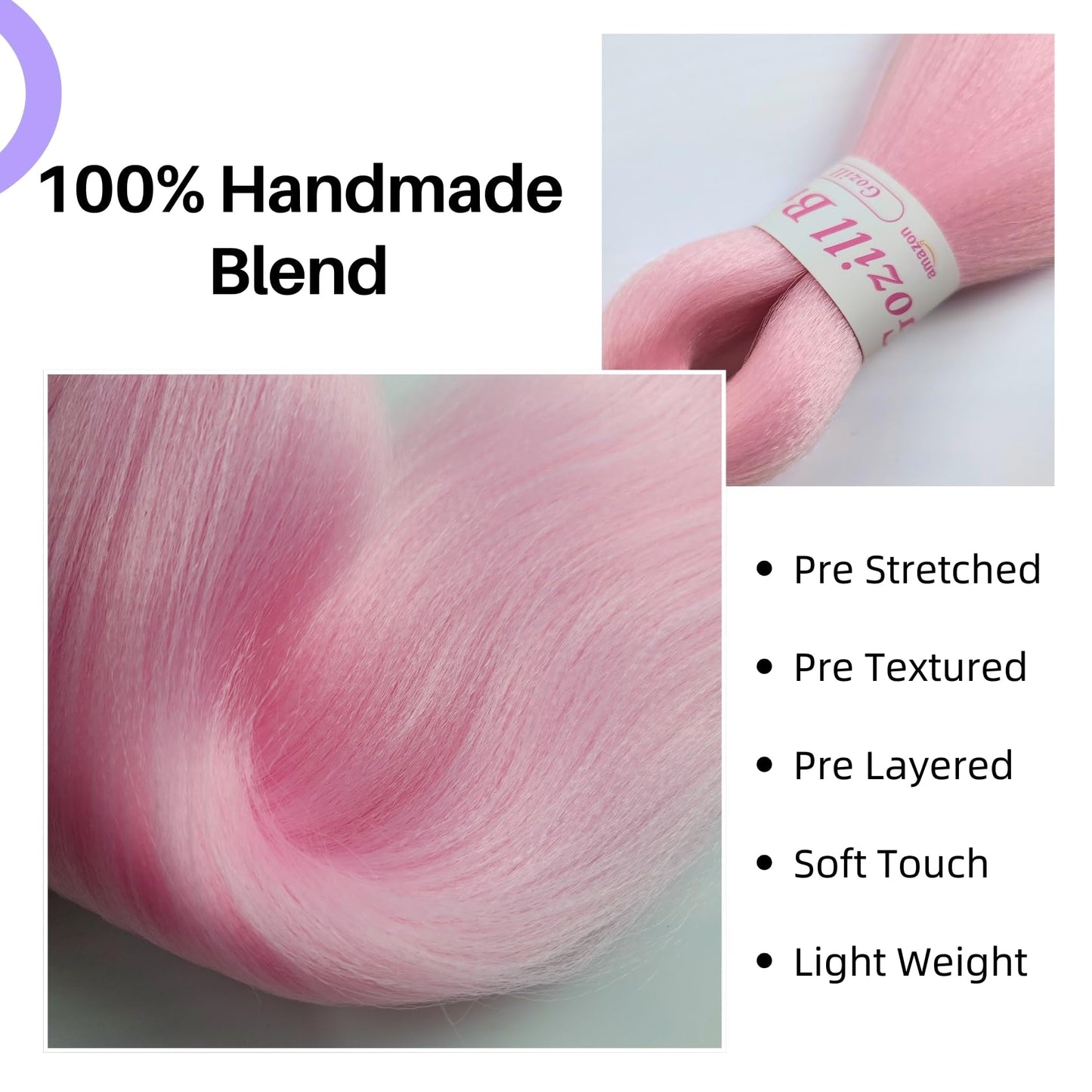 Pink Braiding Hair Pre Stretched 16 Inch Short Synthetic Kids Box Braids Hair Extension for Braiding