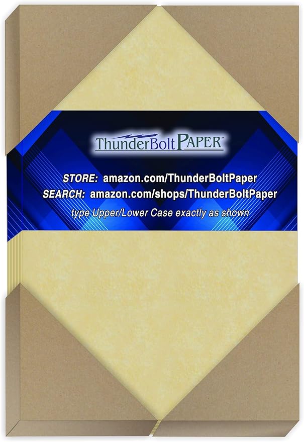 250 Gold Parchment 65lb Cover Weight Paper - 3.5" X 5.5" (3.5X5.5 Inches) USPS Standard Postcard Card Size - Printable Cardstock Colored Sheets Old Parchment Semblance