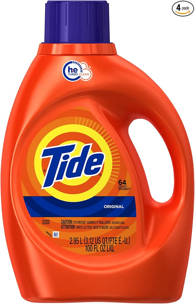 Tide® HE Liquid Laundry Detergent, Original Scent, 99.2 Oz Bottle, Case Of 4