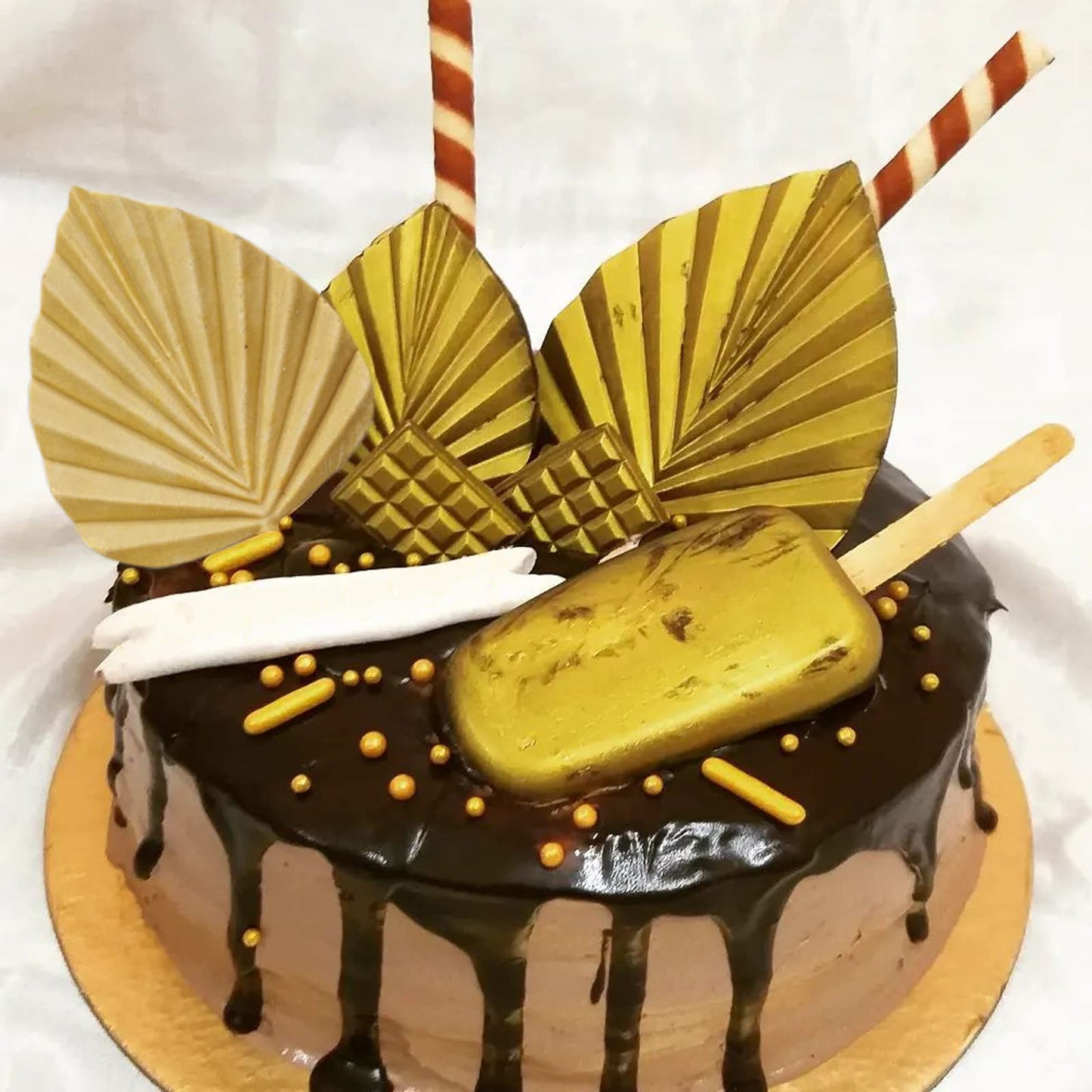 Palm Leaf Chocolate Silicone Molds, 3 Packs Boho Fan Candy Molds for Boho Theme Cake Decoration Cakepops Cupcake Toppers Sugar Cookies