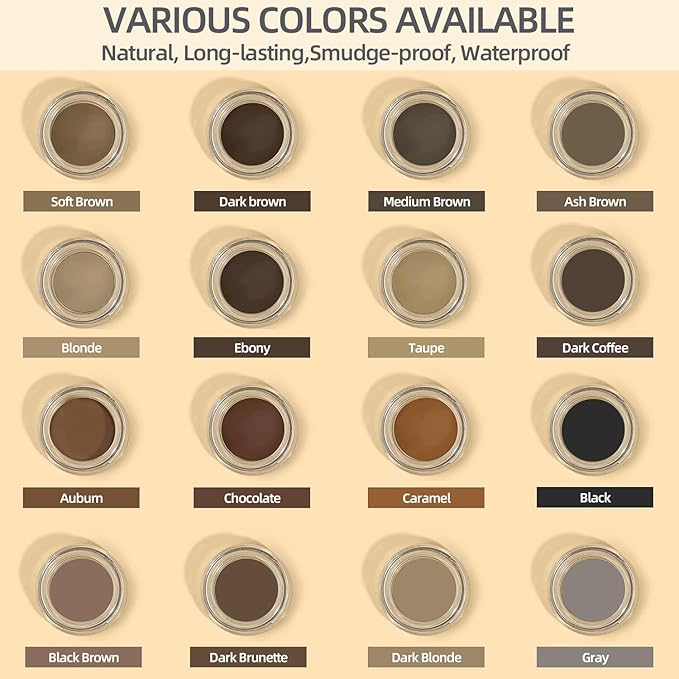 Eyebrow Pomade - Waterproof Brow Pomade for Long-lasting Results,Smudge Proof and Sweat Resistant Formula,Natural Eyebrow Makeup for All Skin Types and Tones - Gray