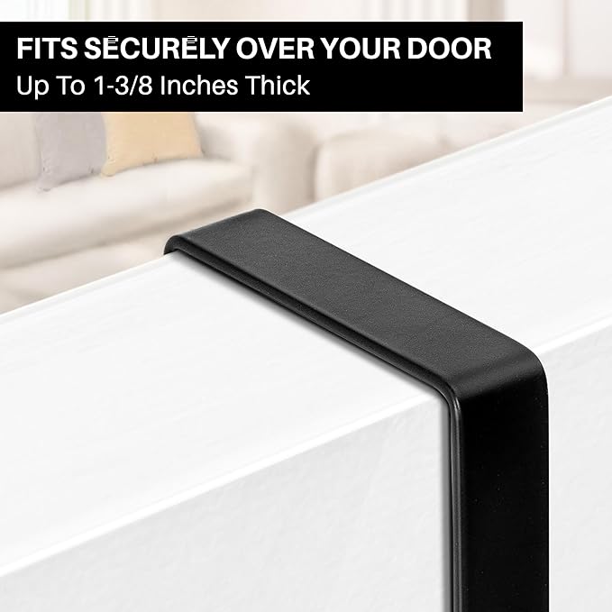 LYNK Professional® Home™ Over Door Hooks Rack - 5 Hook Over Door Hanger - Over Door Towel Rack - Hanging Towels or Clothes - for Bathroom, Bedroom or Laundry Room – Lifetime Ltd. Warranty - Black