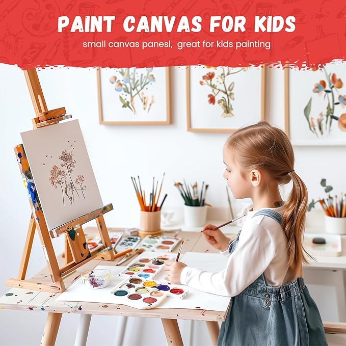 Simetufy 36 Pack 8x10 Inch Canvas Boards for Painting, Blank Canvas Panels Gesso Primed Acid-Free 100% Cotton for Acrylics Oil Watercolor Tempera Paints