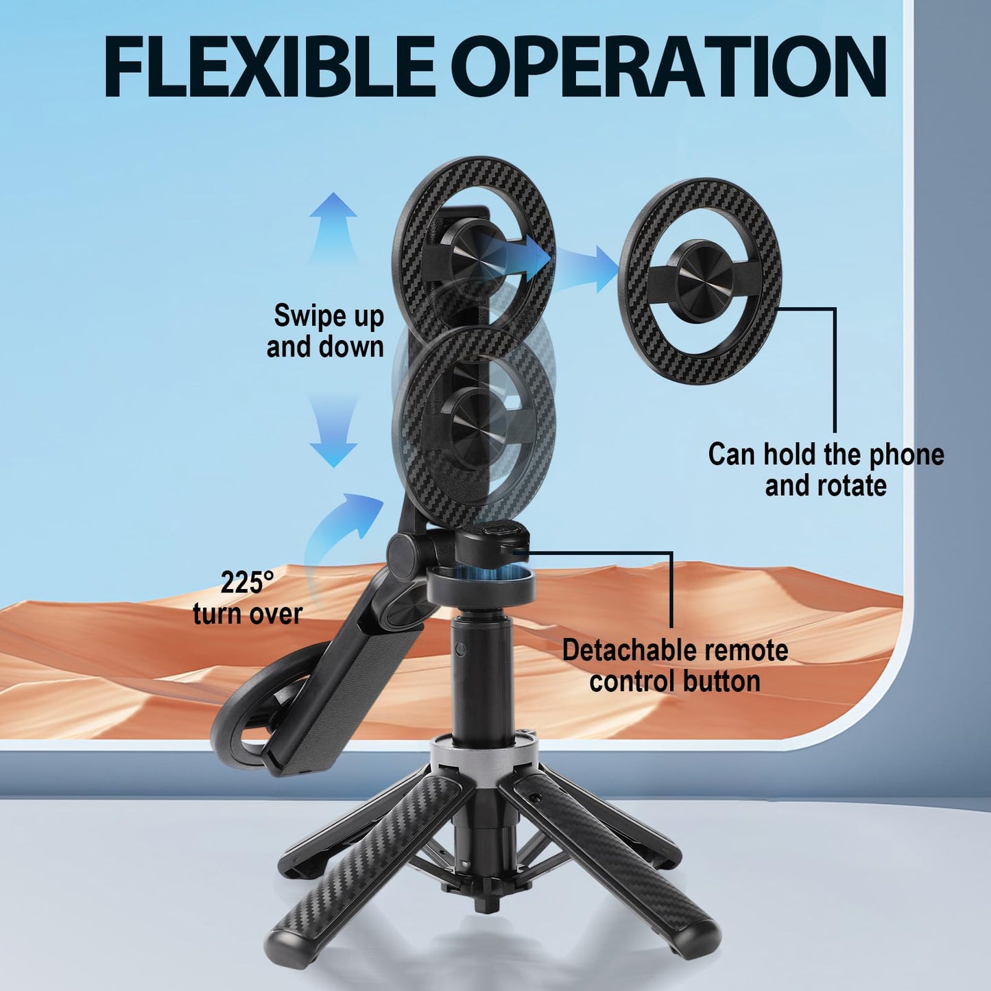 2025 New 4 In 1 Multifunctional Magnetic Selfie Stick, 360 Rotation Phone Tripod With Remote Control, Portable Extendable Mag Tr