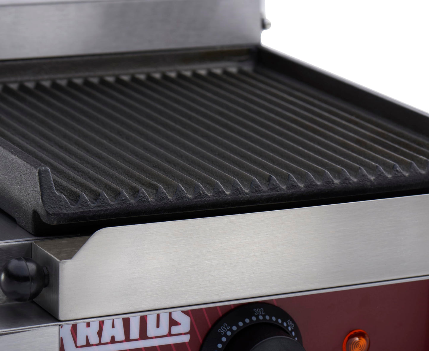 Kratos Commercial Electric Panini Sandwich Grill with Grooved Plates, 9" x 9" Cooking Surface, Commercial Countertop Panini Press, 120V, 1750W (29Y-017)
