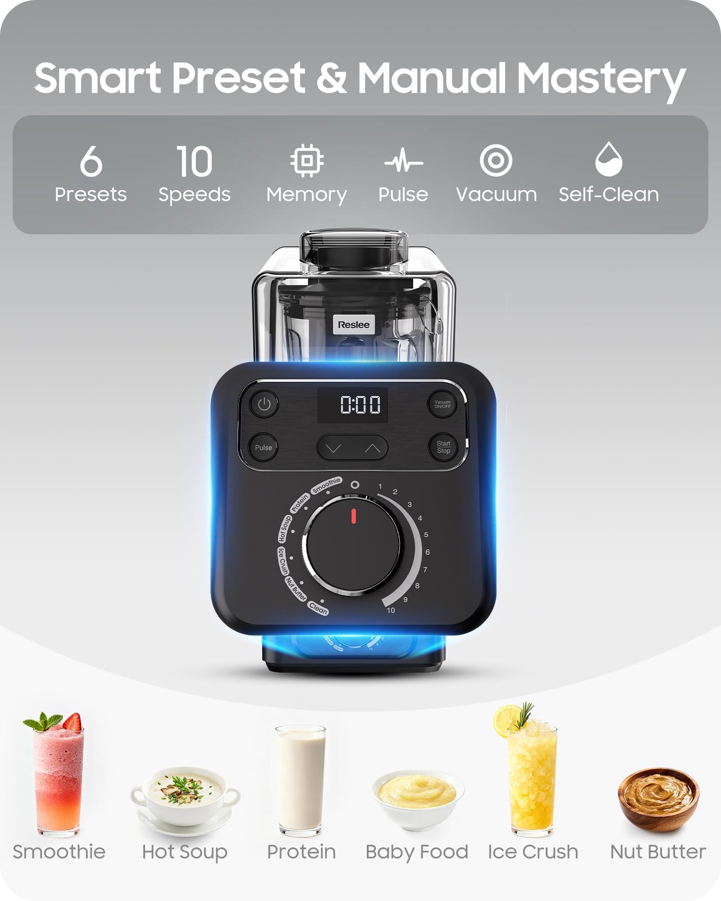 Professional Commercial Vacuum Blender with Quiet Shield, 2026 Upgraded 40000 RPM, 3000W/4HP Peak Power, 56oz Eastman Tritan Cup for Smoothie, Nut Milk, Hot Soup, Self-Clean, 5-Year Full Warranty