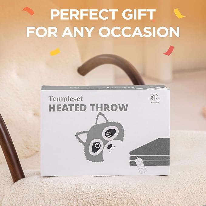 Heated Blanket Electric Throw 50" x 60" -Heated Throw Blanket with 4 Heating Levels & 3 Hours Auto Off,Machine Washable,ETL & FCC Certification(Dark Gray)