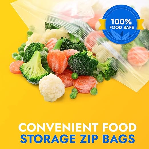 10" x 14" Medium Zip Seal Lock Bags, 6 Mil (Pack of 50) – Heavy-Duty Reclosable Plastic Bags – Clear, Resealable, Waterproof – For Storing and Organizing Clothes, Jewelry, and Travel Items