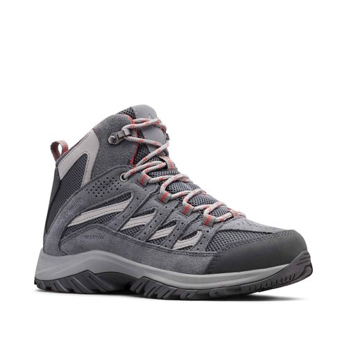 Columbia Womens Crestwood Mid Waterproof, Graphite/Daredevil, 9
