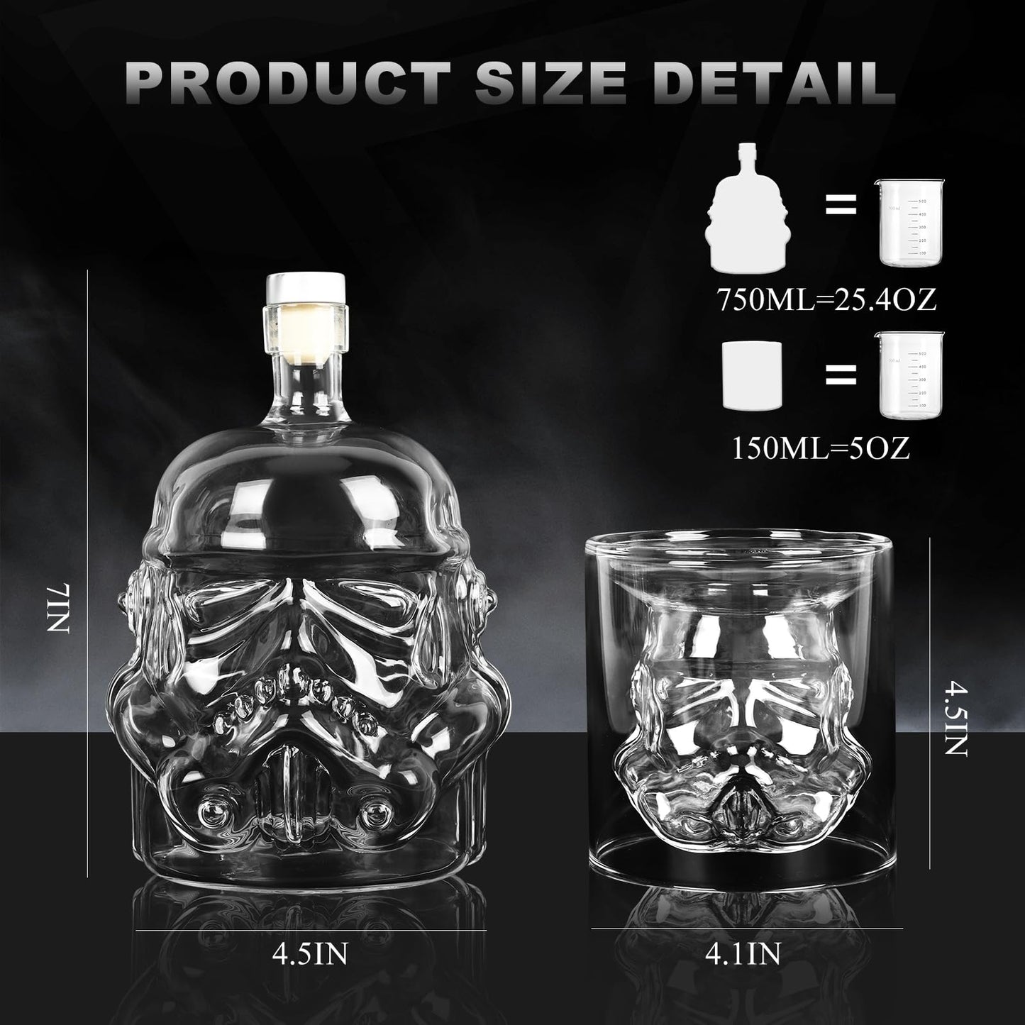 Creative Transparent Creative Whiskey Decanter Set with 7 Colour Lights,2 Glasses,Whiskey Carafe for Wine,Scotch,Bourbon,vodka,Liquor-750ml Gifts for Men,Dad,Husband Christmas and New Year's Gifts 1