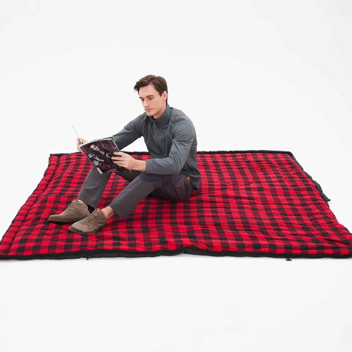PO PO BEAR Zero Degree Sleeping Bag for Adults 100% Cotton Flannel Tall and Big (Black, 84" x 40" Right Zip)