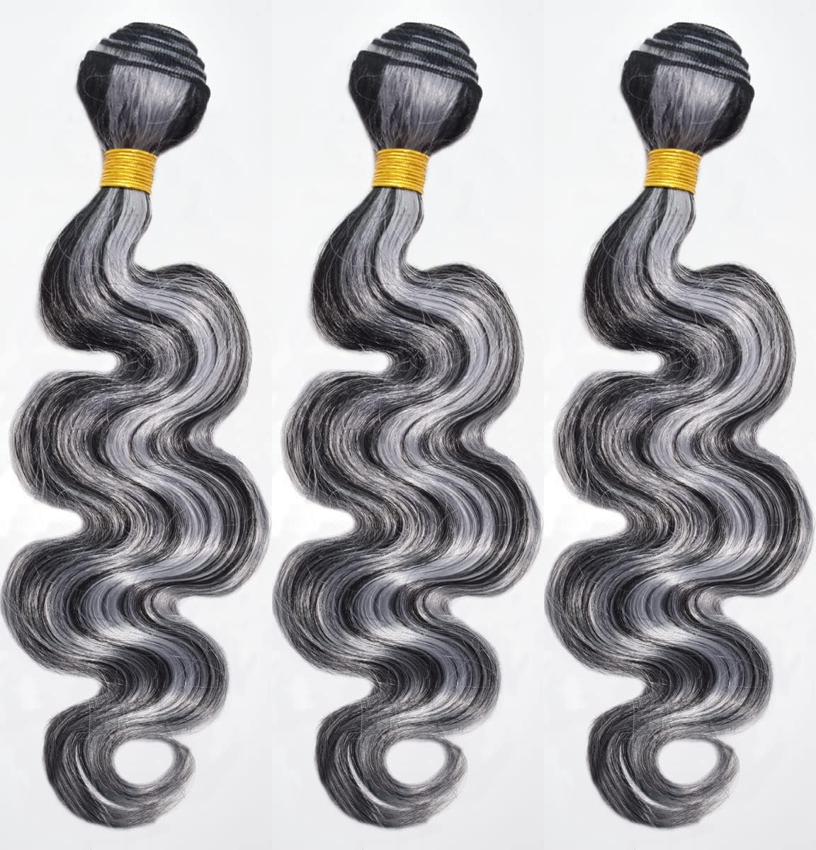 Peenoll 22 24 26 Inch Body Wave Human Hair Bundles Highlight P4/Grey Weave Bundles Human Hair 12A Unprocessed Brazilian Virgin Q