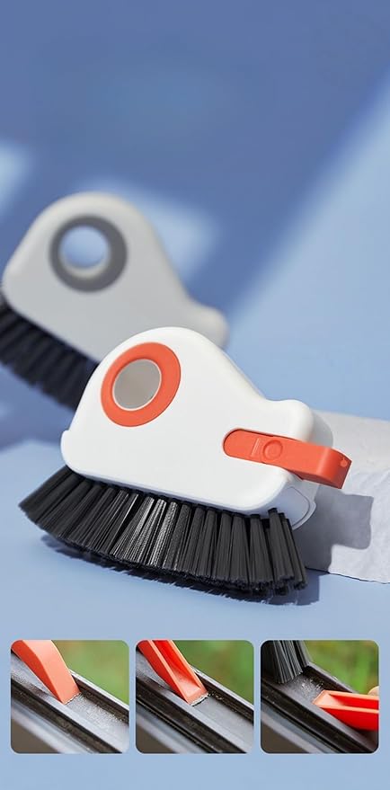 2 in 1 Groove Cleaning Brush，Multi-Functional Window Sill Cleaner Tool，ldeal for Cleaning Doors, Windows, and Tracks in Small Spaces Window Track Cleaner (2pcs)