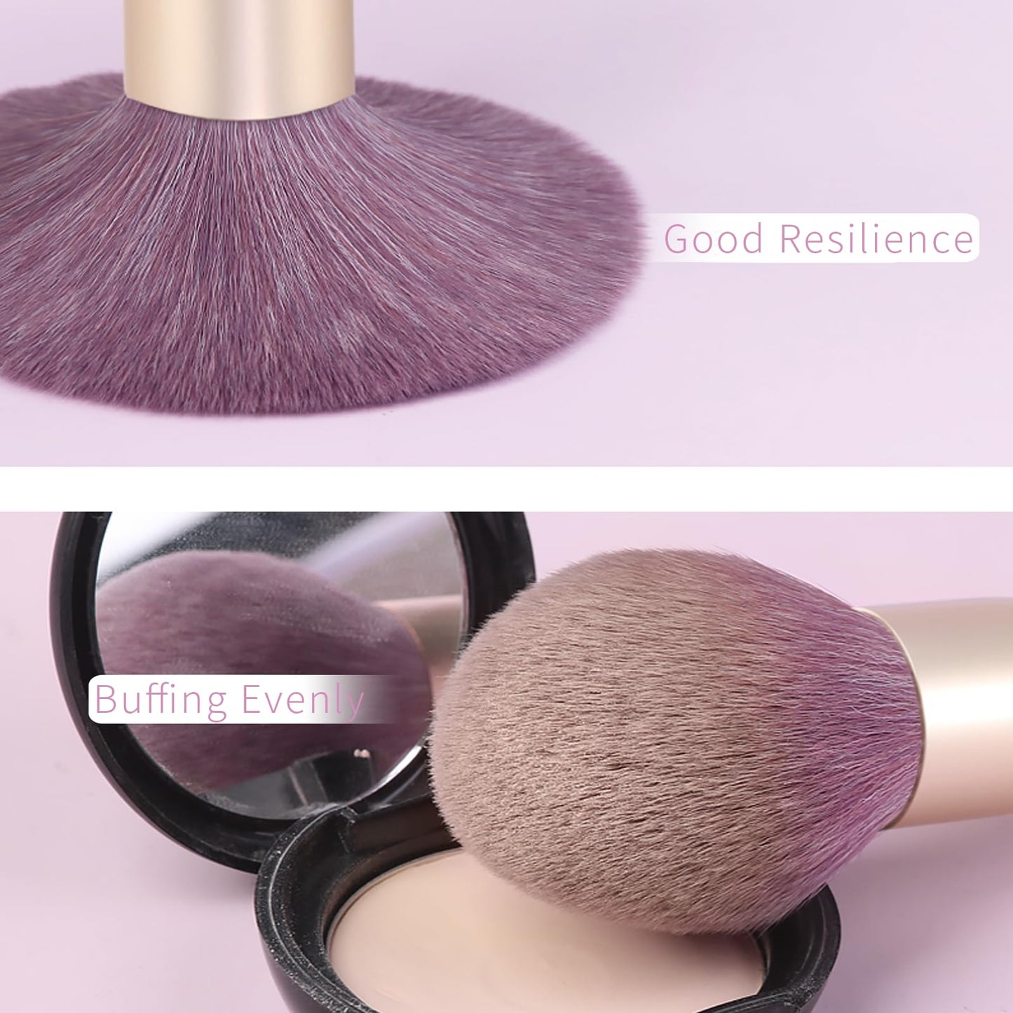 Purple Natural Fiber Makeup Brushes Set with Case, Vegan Makeup Brush Set Professional by ENZO KEN, Colorful Cosmetic Brushes Ma
