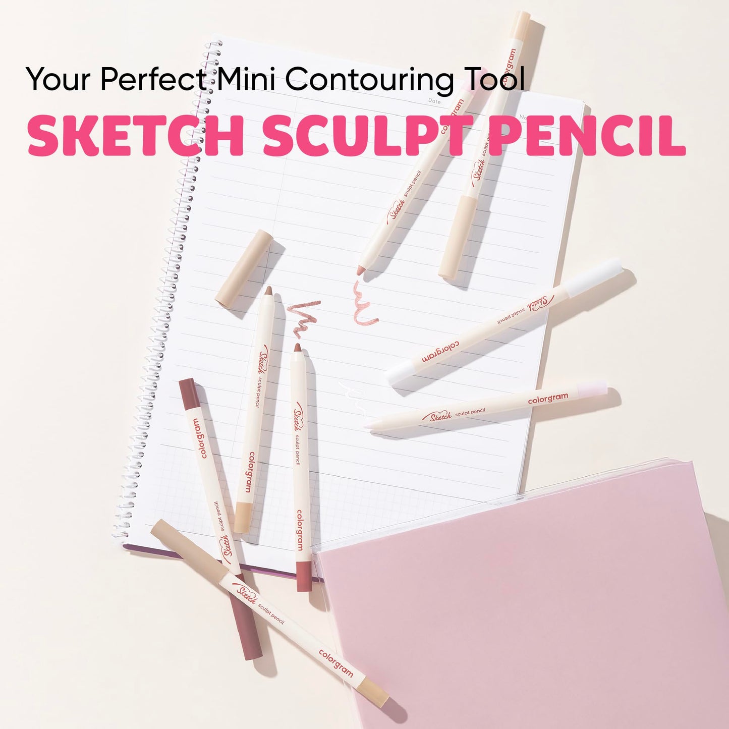 COLORGRAM SKETCH SCULPT PENCIL 08 CLAER GLOW GLITTER | Multi-Use Facial Drawing Pencil for Eyeliner, Overlip, Browbone, & Eyewho