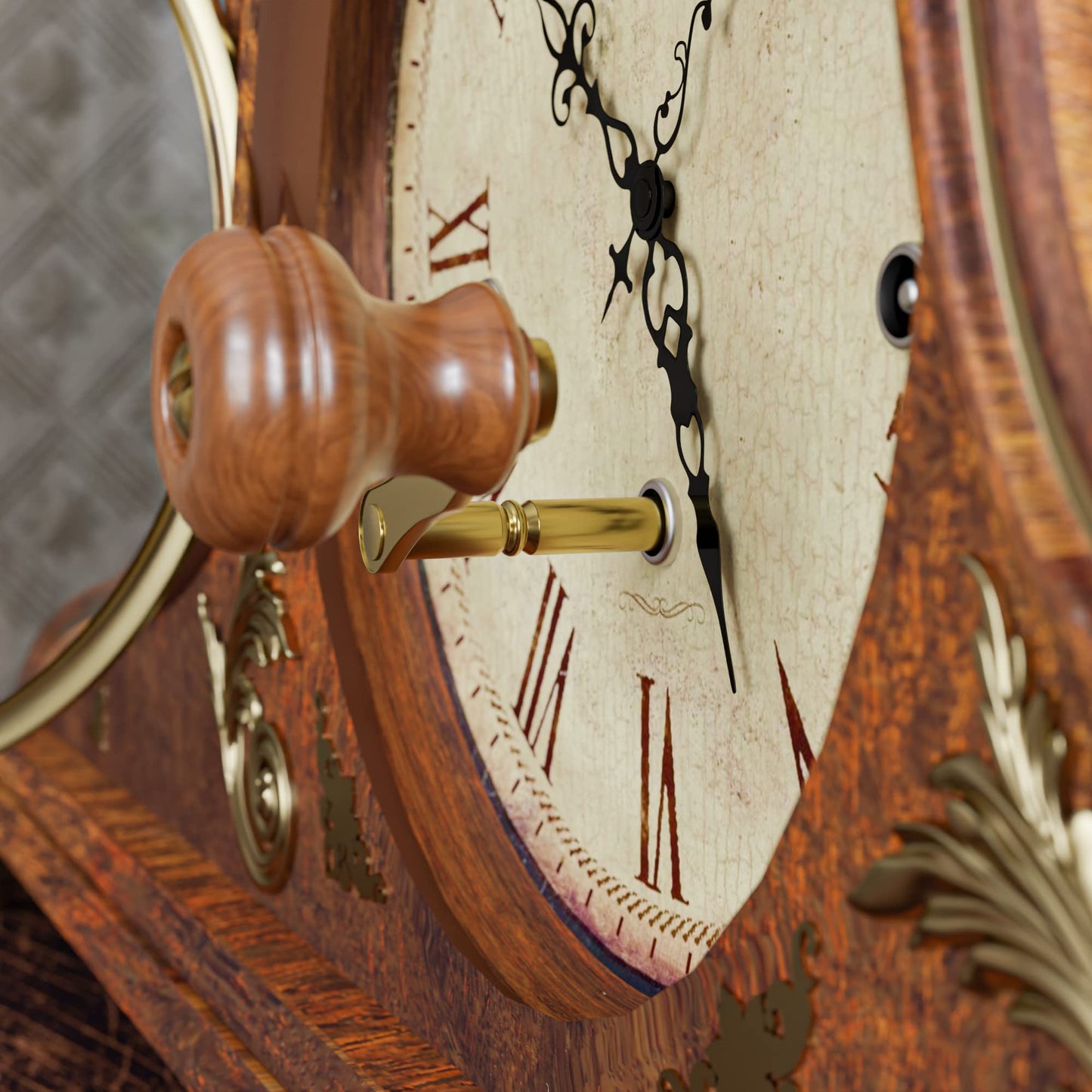 Grandfather Clock Winding Key Crank Winder Sligh Ridgeway Pearl