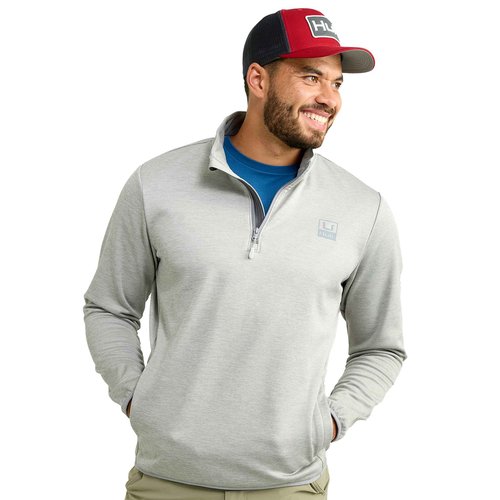 HUK Men's Coldfront+ 1/4 Zip, Performance Fishing Jacket, Harbor Mist Heather, X-Large