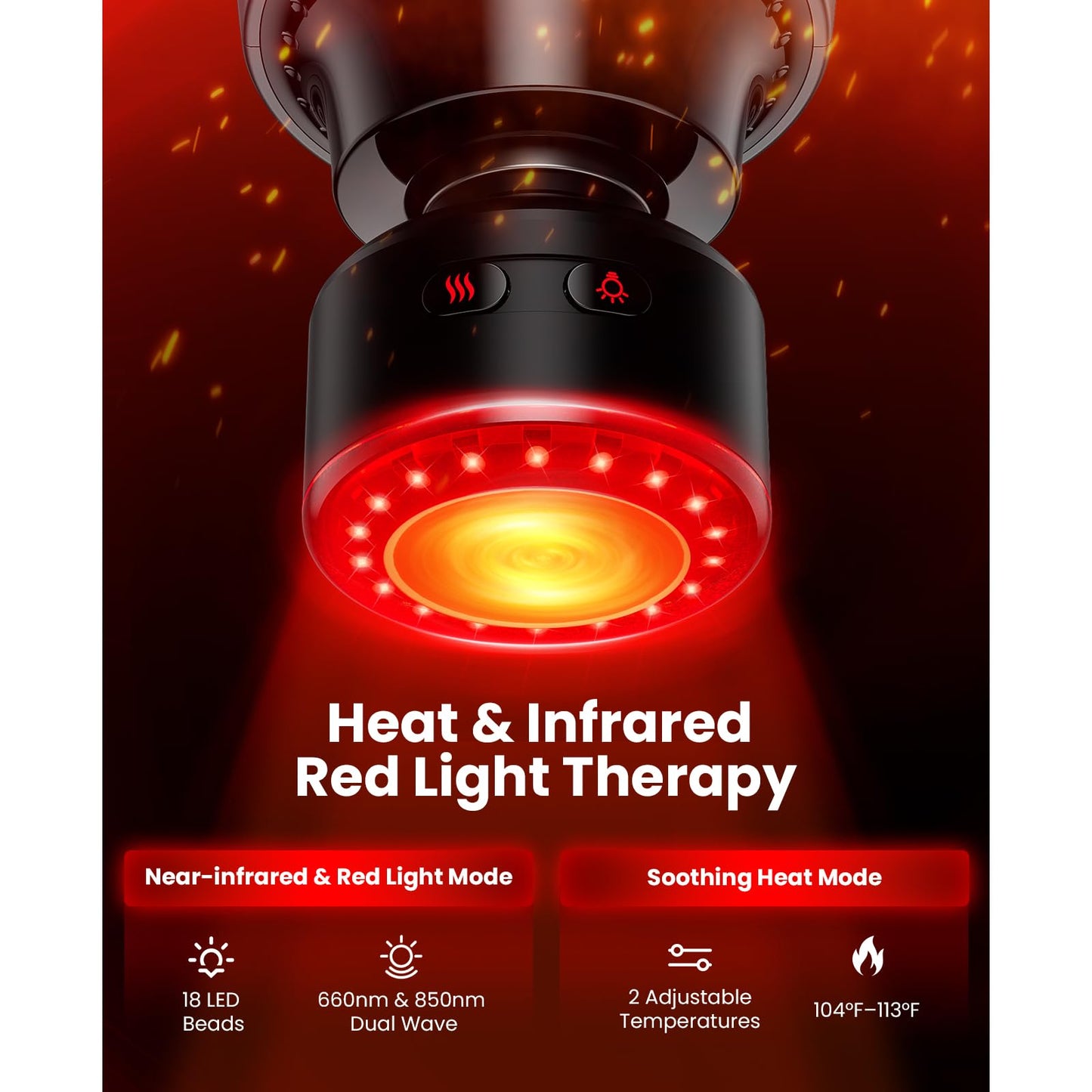 BOB AND BRAD A2 Ultra Deep Tissue Massage Gun with Red Light & Infrared Heat, FSA-HSA Eligible, Pro Percussion Muscle Massager for Athletes, Back, Leg & Full Body Pain Relief with Smart Force Sensor