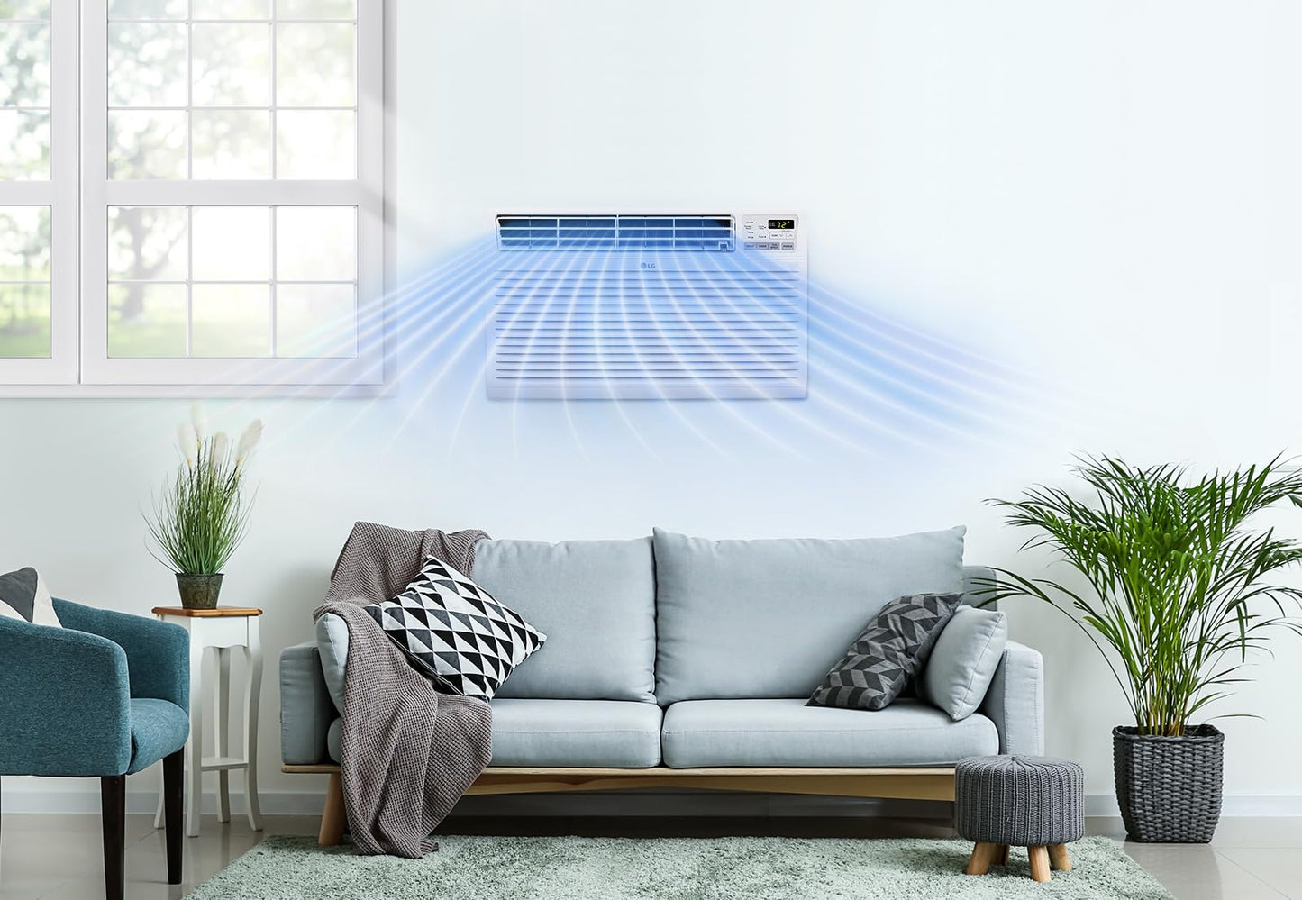 Lg 9,800 Btu Through-The-Wall Air Conditioner, Cools 450 Sq.Ft. (18 X 25 Room Size), Electronic Control With Remote, 2 Cooling