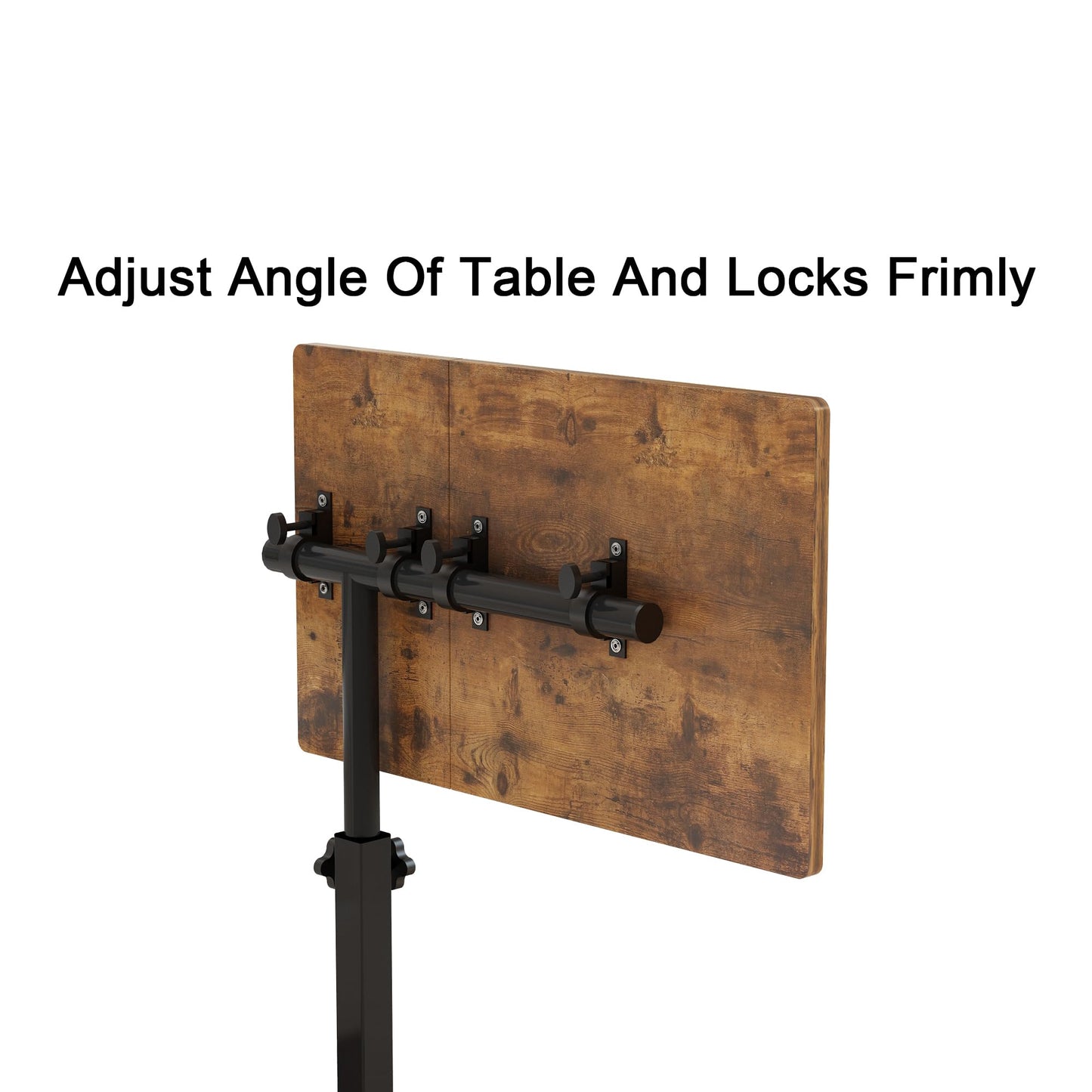 LINGMI Overbed Bedside Desk Mobile Rolling Laptop Stand Tilting Overbed Table with Wheels Height Adjustable Tray Table for Laptop Bed Sofa Side Table