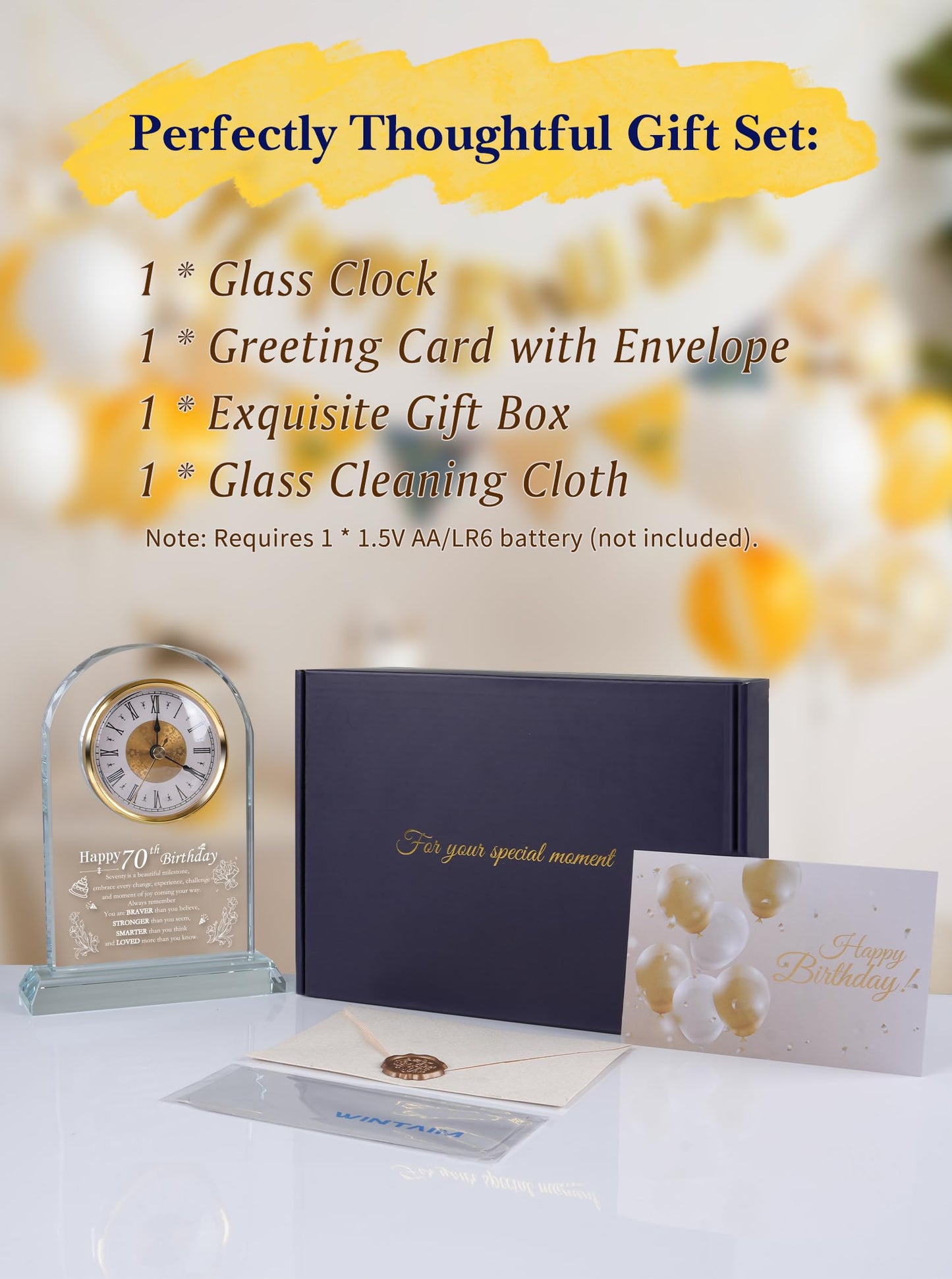 Unique Happy 70th Birthday Gifts for Women, Men, Mom, Dad, Grandma, Grandpa, 70 Year Old Birthday Present Quartz Clocks with Blessing Decorations for Her, Him, Parents, and Couples