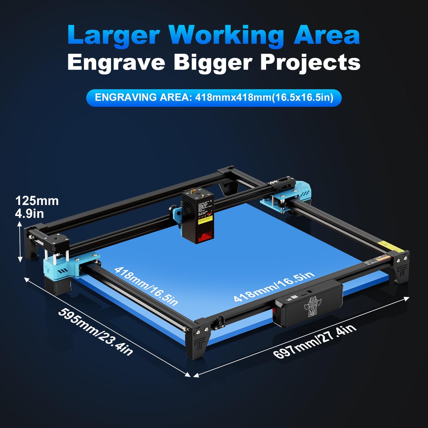 Twotrees TTS-20 Pro Laser Engraver, 20000mW Laser Engraver Machine and Cutter, Ideal for DIY Laser Engraving Projects. Processes Wood, Metal, Acrylic, and Glass 27.4-inch × 23.4-inch Laser Cutter