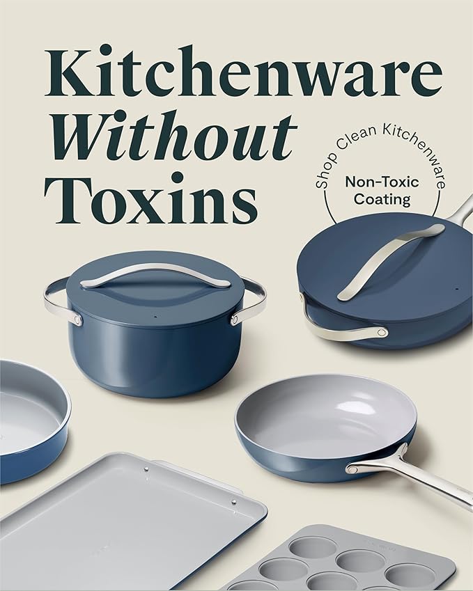 Caraway 23-Piece Nonstick Ceramic Cookware & Bakeware Set – Pots, Frying Pans, Lids, Baking Sheets, Pans, Cooling Rack & Storage – Oven Safe, Non-Toxic – Compatible with All Stovetops - Perracotta