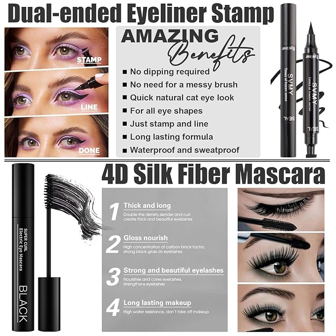 All in One Makeup Kit for Women Full Kit, Make Up Gift Set for Women Teens Girls, Includes Eyeshadow Foundation Lipstick Mascara Brush Sponge Brow Powder Soap Eyeliner Primer Contour Cosmetic Bag